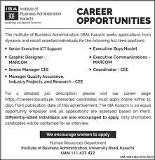 Institute of Business Administration IBA Karachi Jobs 2023