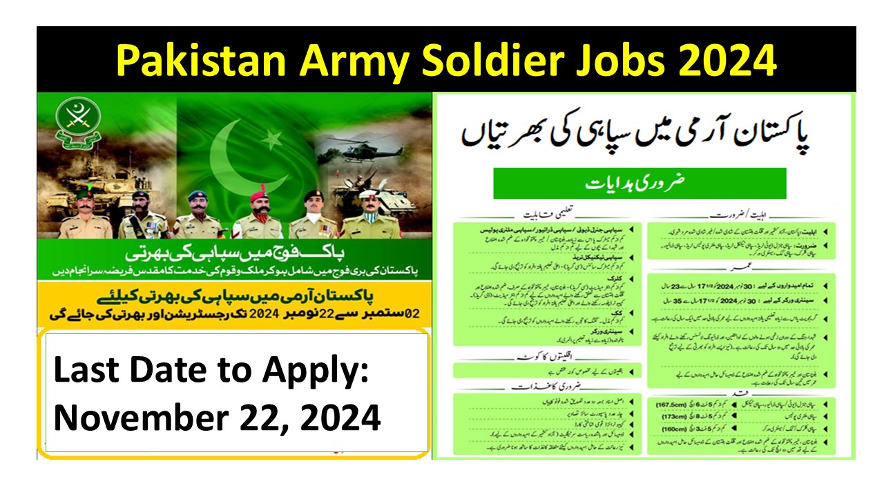 Pakistan Army Soldier Jobs 2024