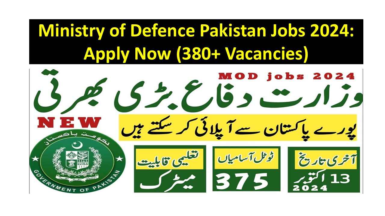 Ministry of Defence Pakistan Jobs 2024