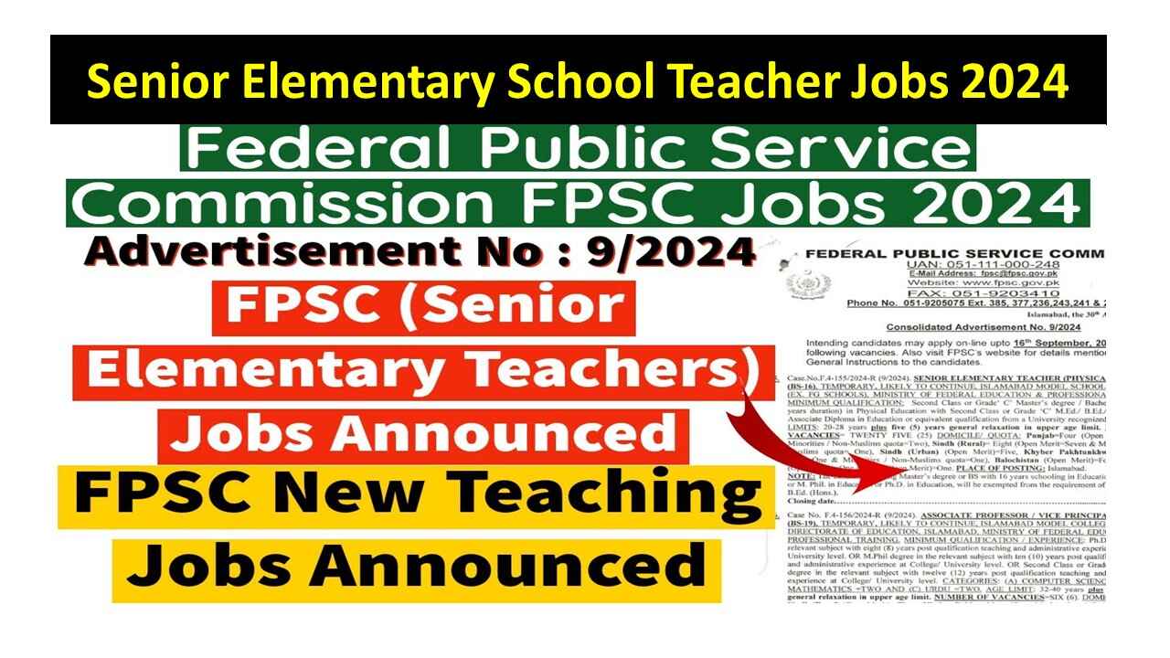 Senior Elementary School Teacher Jobs 2024