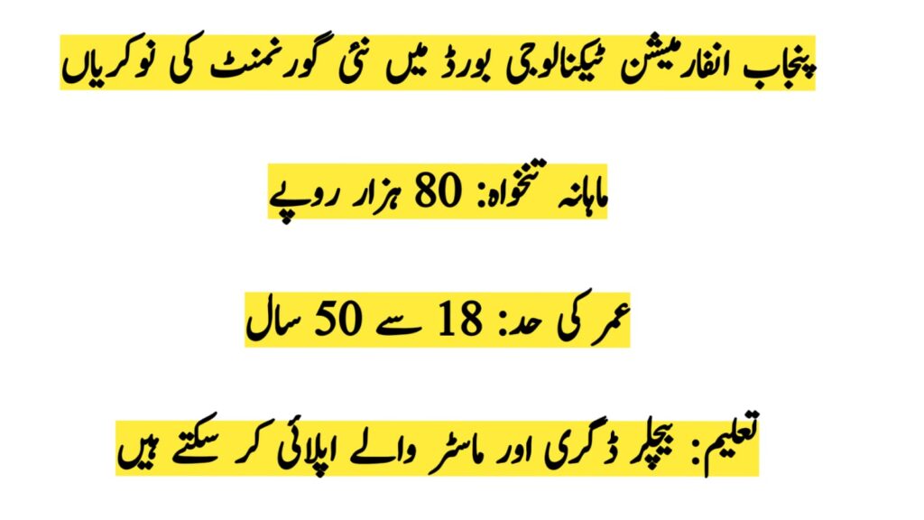 PITB Jobs in Lahore 2024