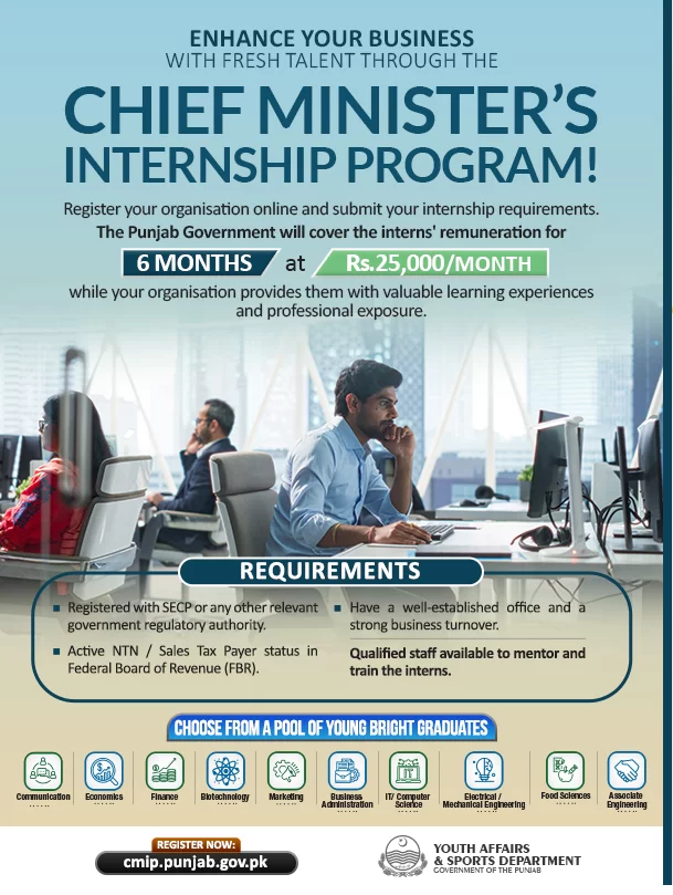 Chief Minister Internship Program 2024 for 6 Months