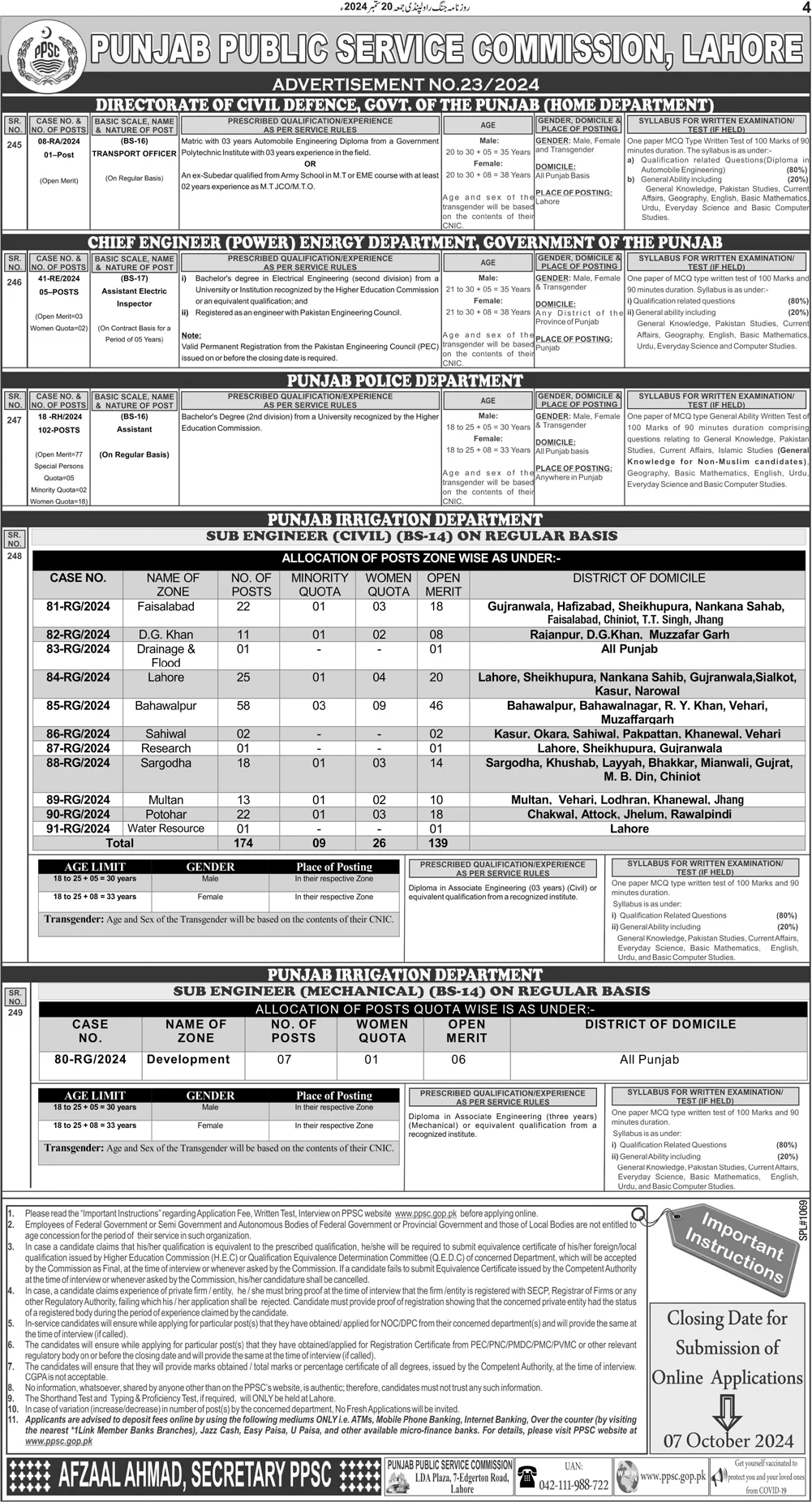 PPSC Jobs Apply Online