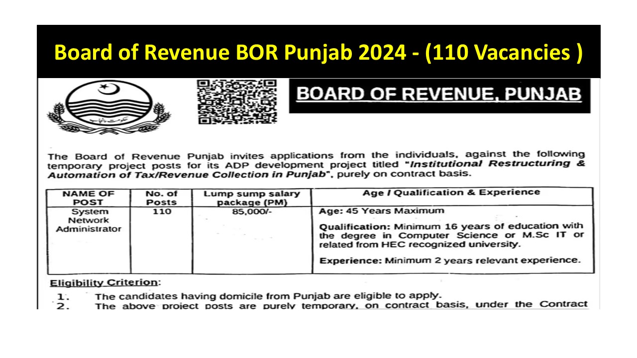 Board of Revenue BOR Punjab 2024