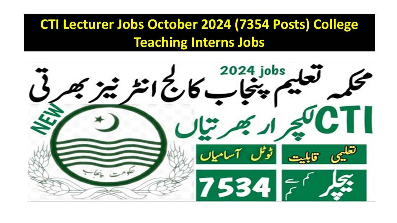 CTI Lecturer Jobs October 2024