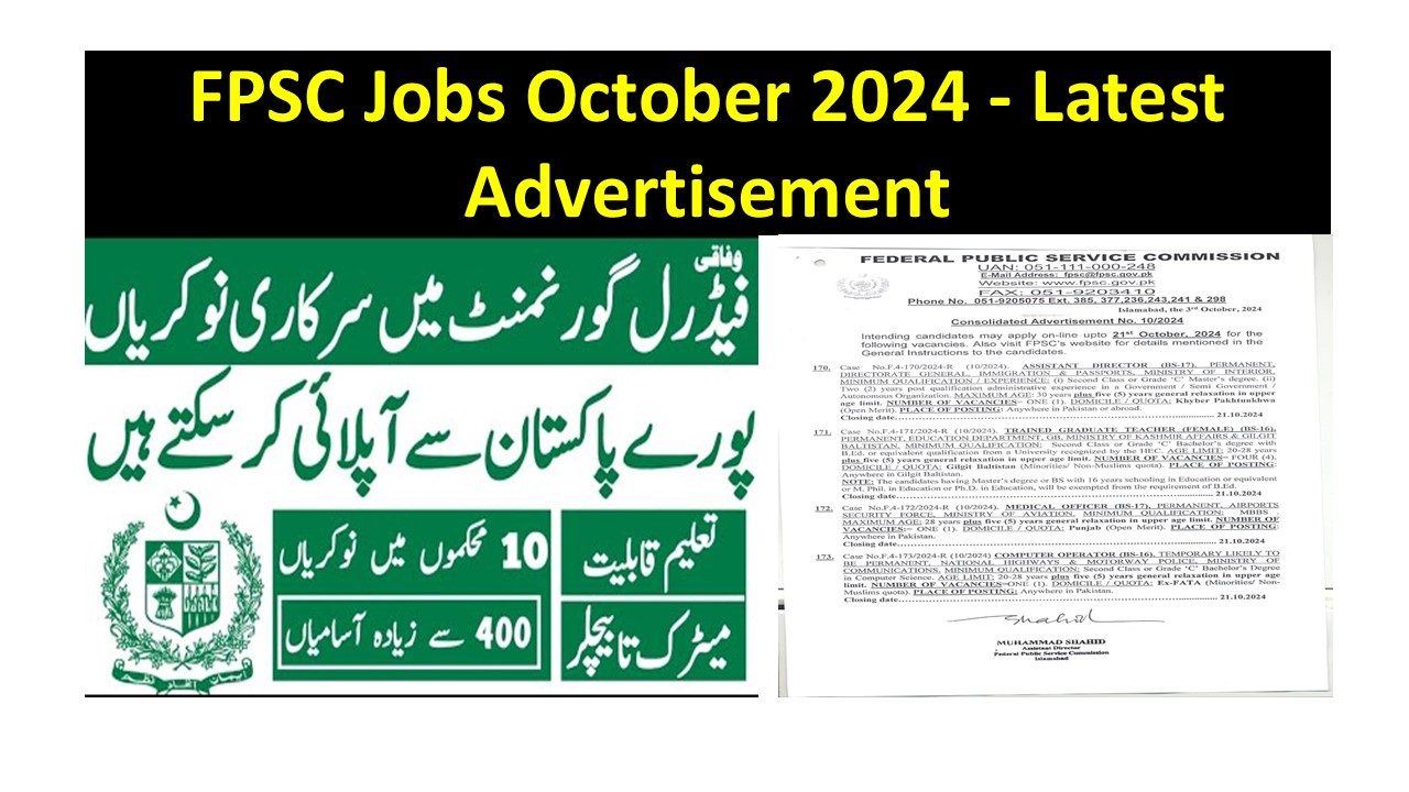 FPSC Jobs October 2024