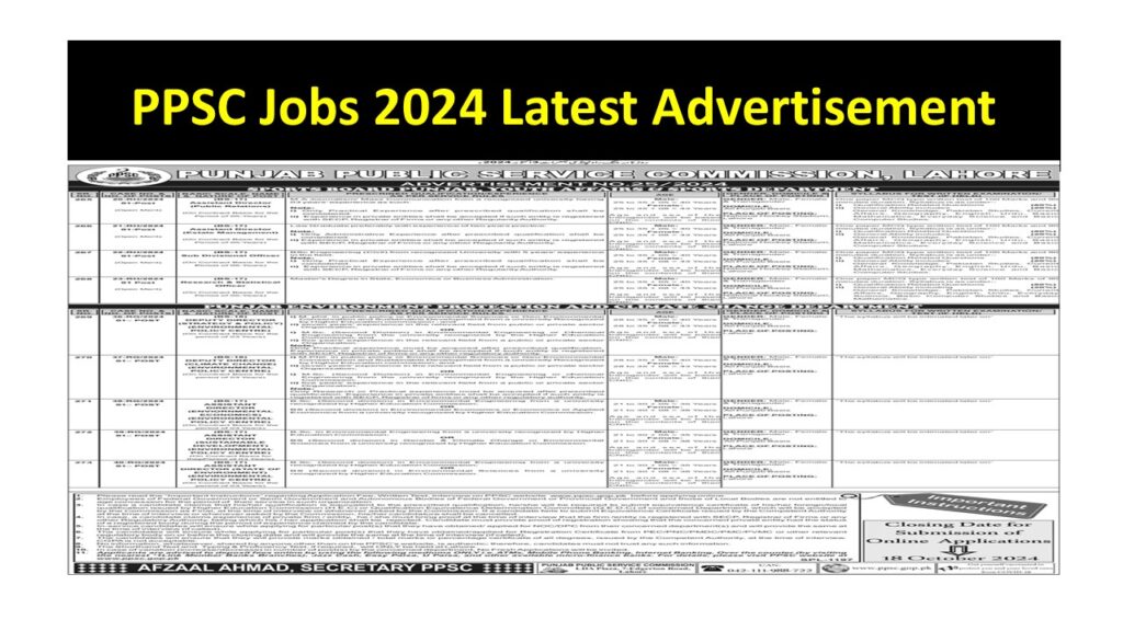 PPSC Jobs 2024 Latest Advertisement  – Apply Online