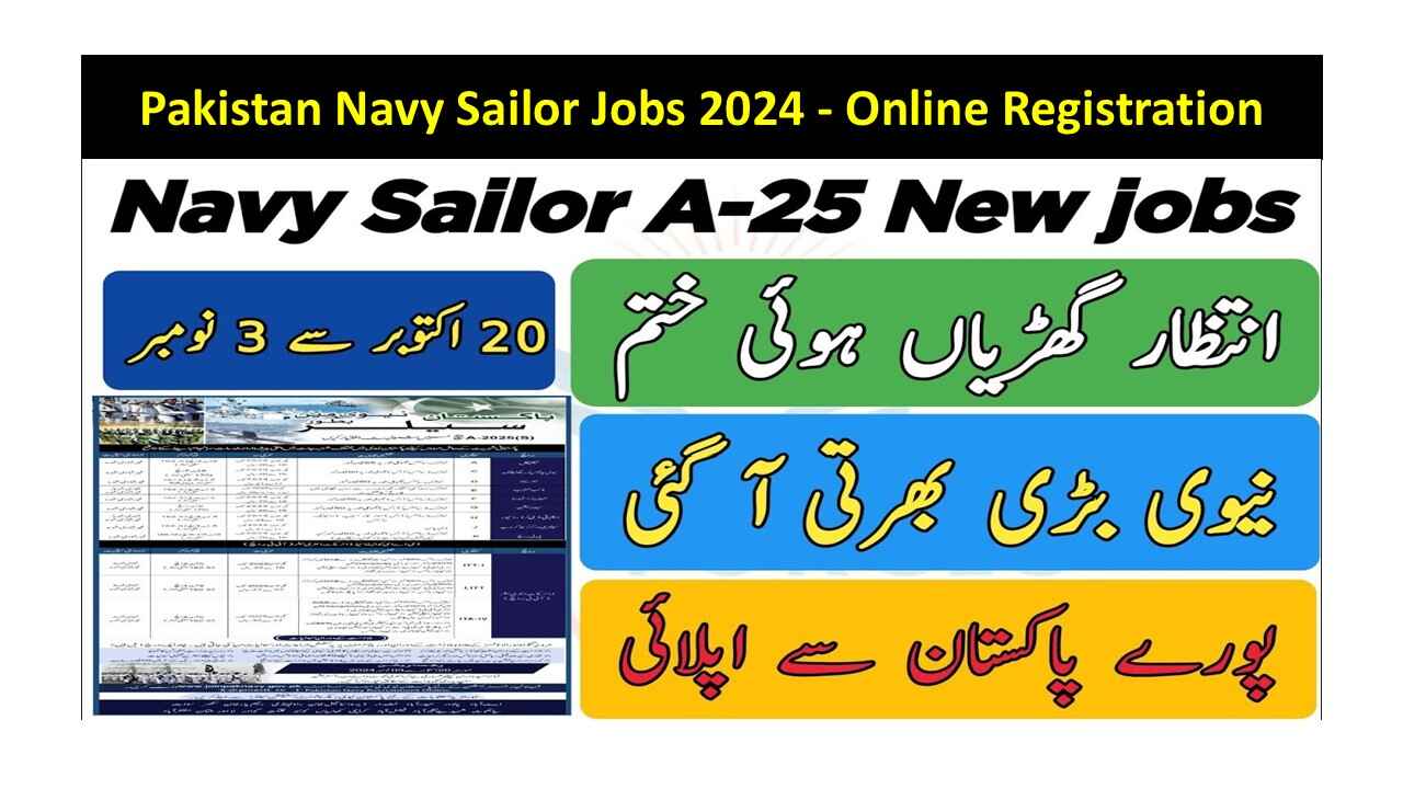 Pakistan Navy Sailor Jobs 2024