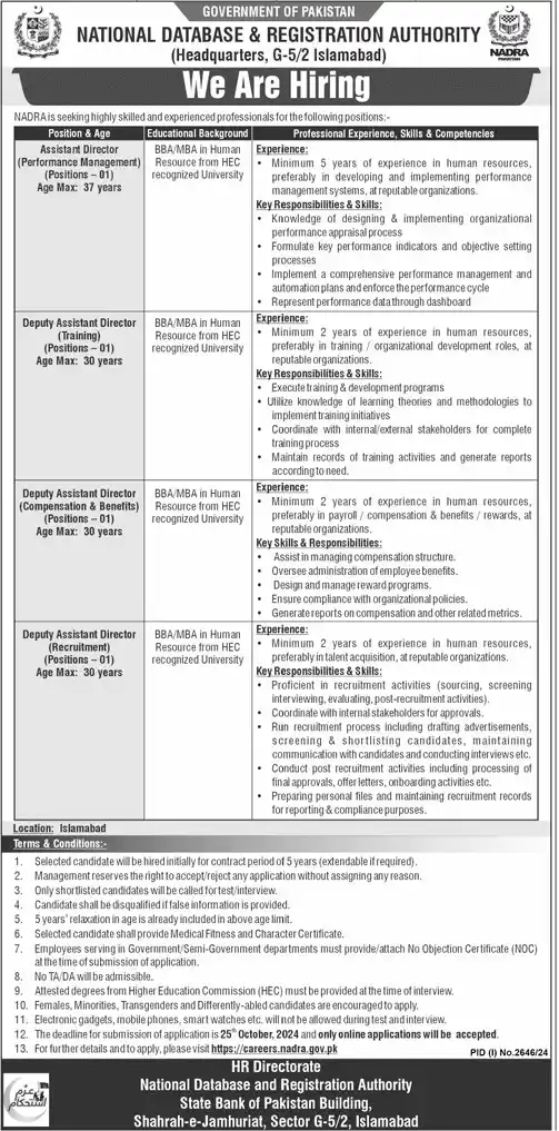 NADRA Jobs 2024 in All Pakistan 