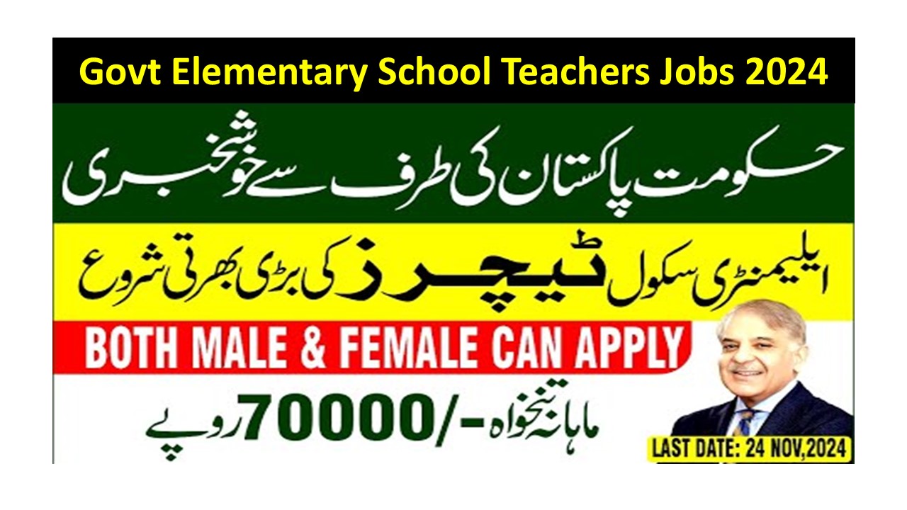 Govt Elementary School Teachers Jobs 2024