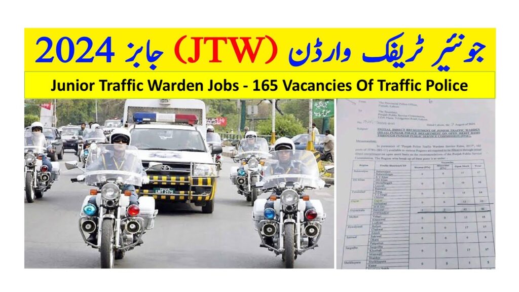 Junior Traffic Warden (BPS-11) Jobs 2024 – 165 Vacancies Of Traffic Police