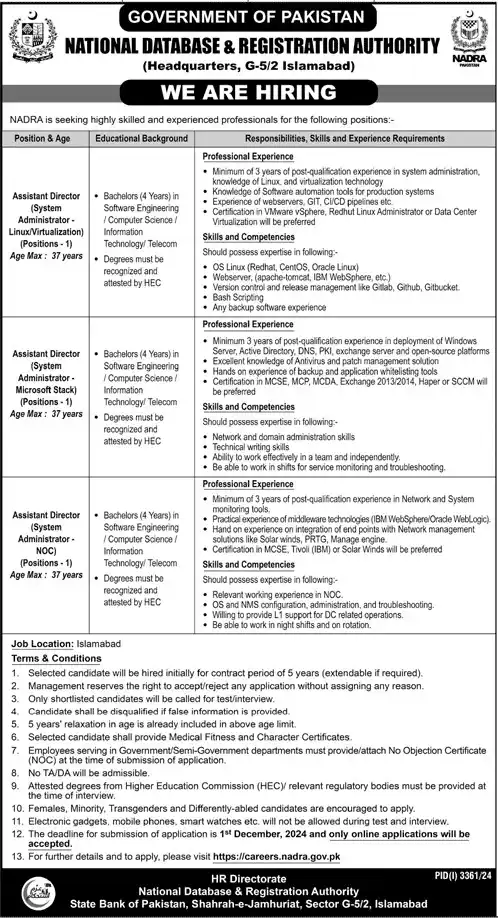 NADRA Jobs 2024: Apply Online for the Latest Vacancies | Freejobs.pk