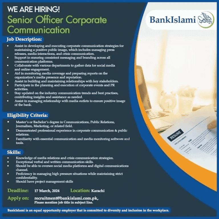 Bank Islami Jobs 2024