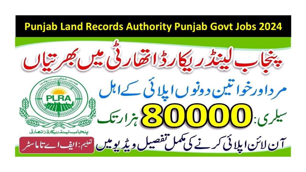 Punjab Land Records Authority Punjab Govt Jobs 2024