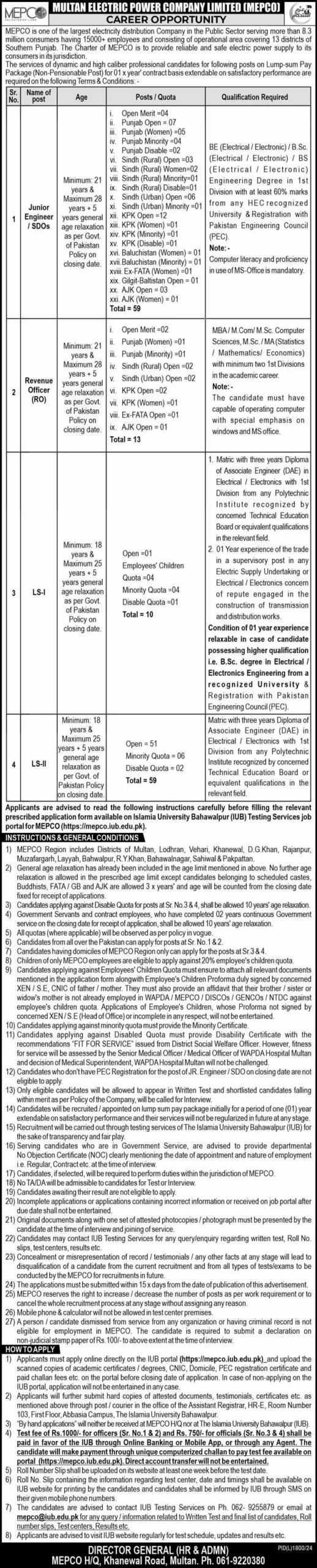 Line Superintendent Jobs in WAPDA 2025