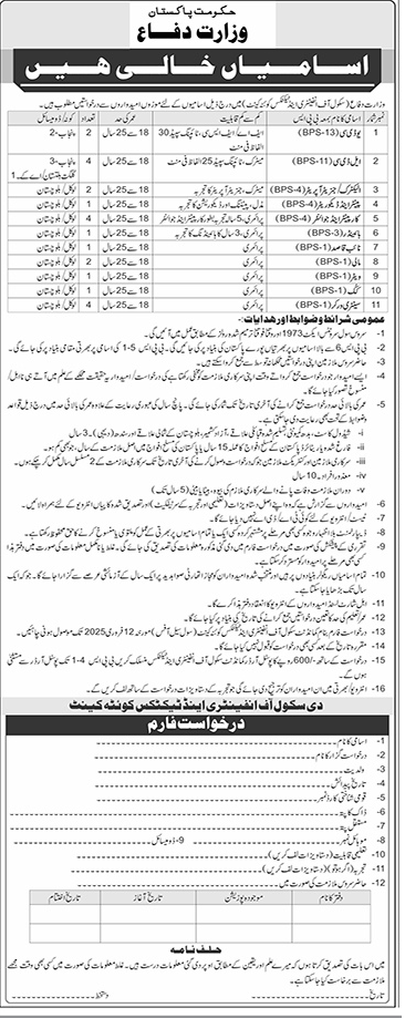 Ministry of Defence Jobs 2025 - School of Infantry and Tactics Jobs 2025