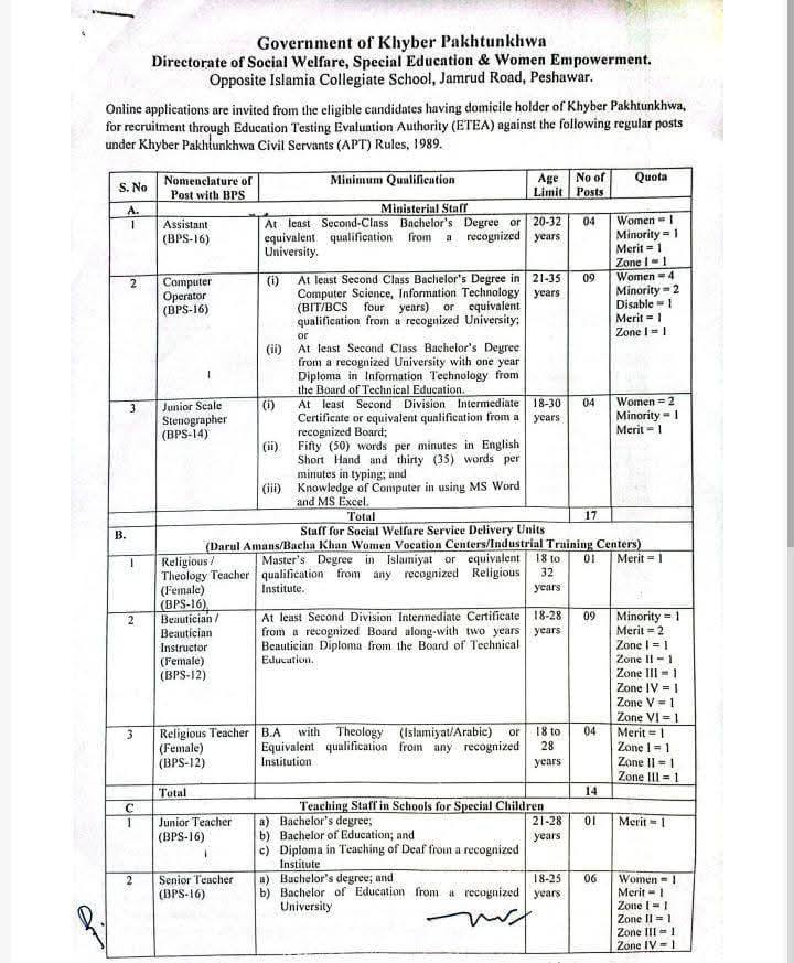 New Teaching Jobs in Social Welfare and Special Education 2025