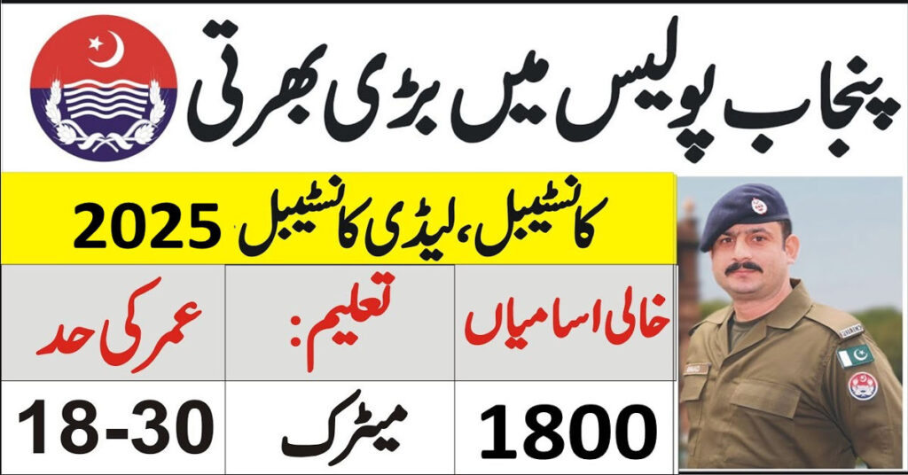 Punjab Police Constable Jobs 2025