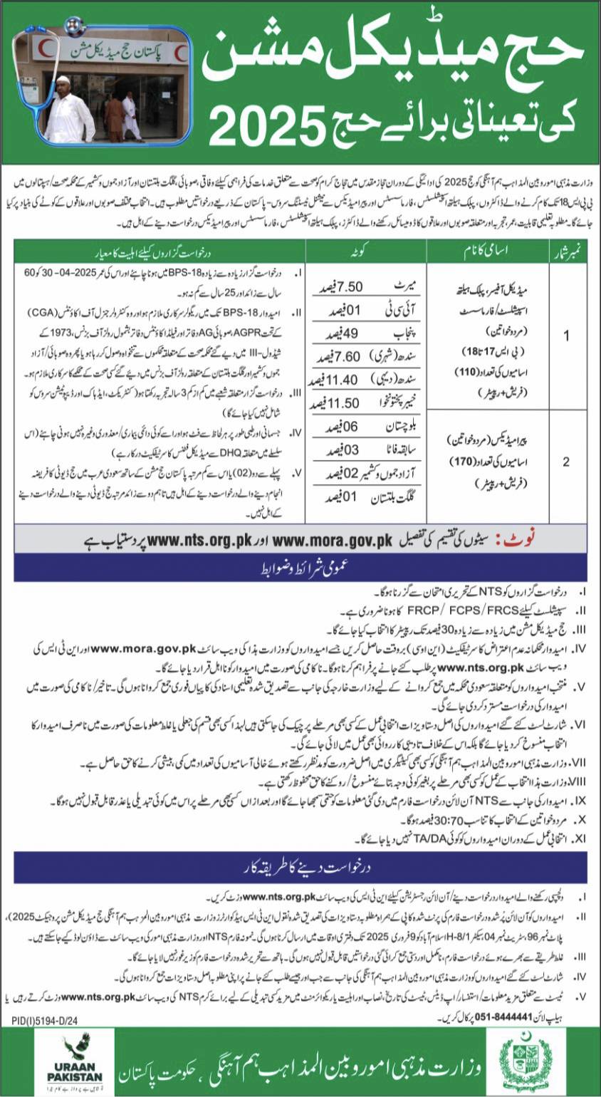 Hajj Medical Mission Jobs 2025