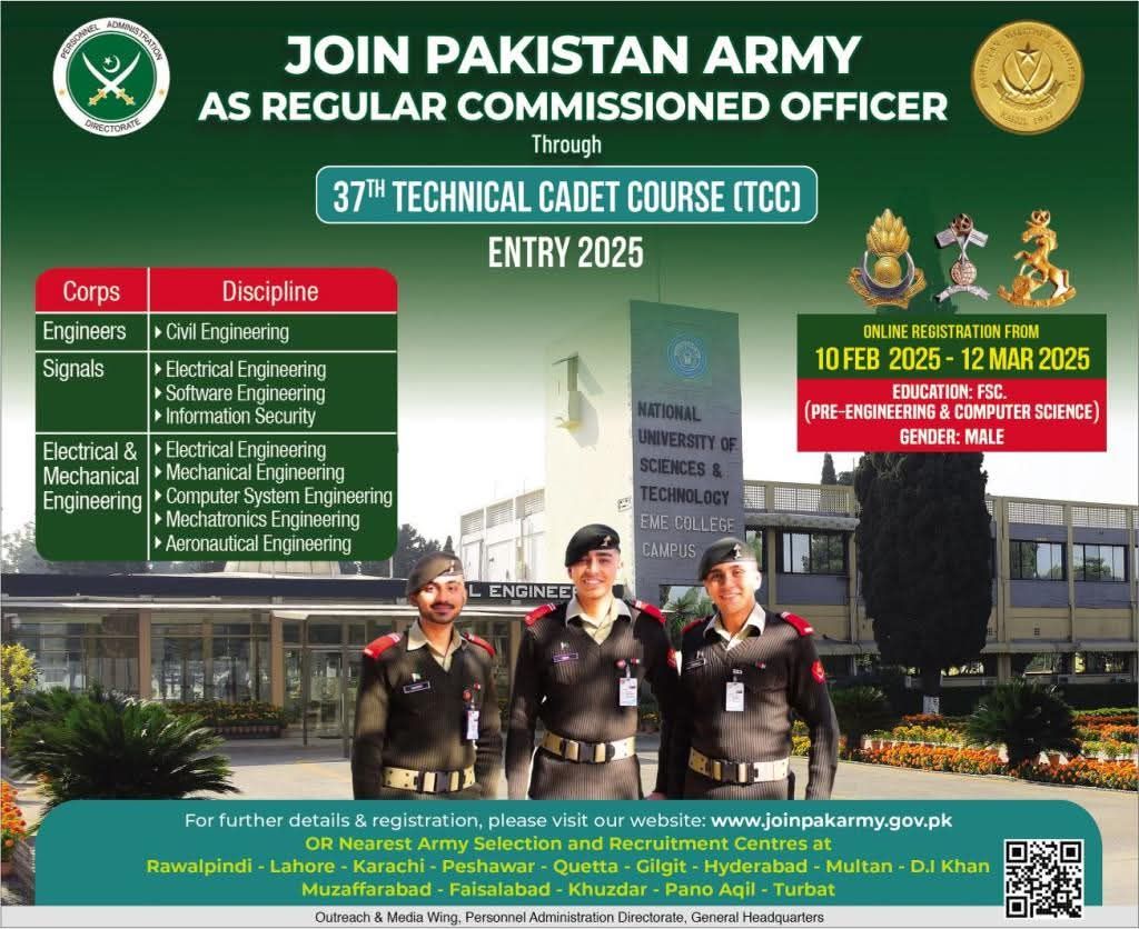 Join Pakistan Army as a Regular Commissioned Officer 2025