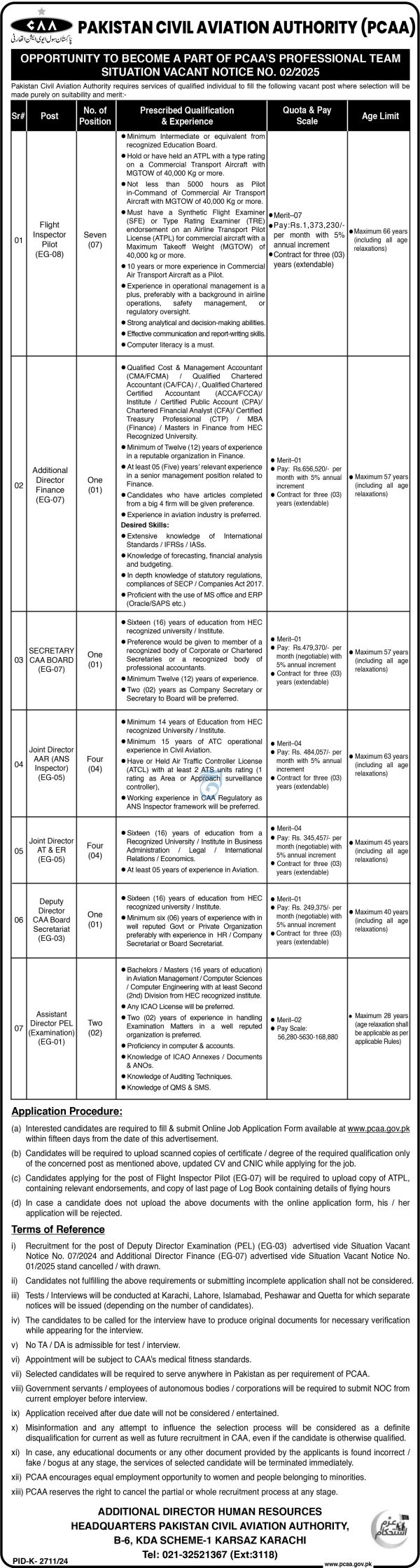 Pakistan Civil Aviation Authority Jobs 