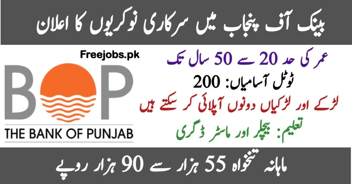 Bank of Punjab BOP Jobs