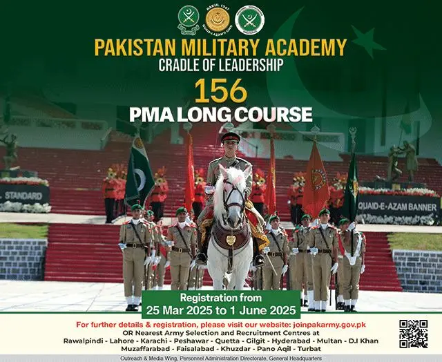 Pak Army PMA Long Course 156 Jobs 2025
