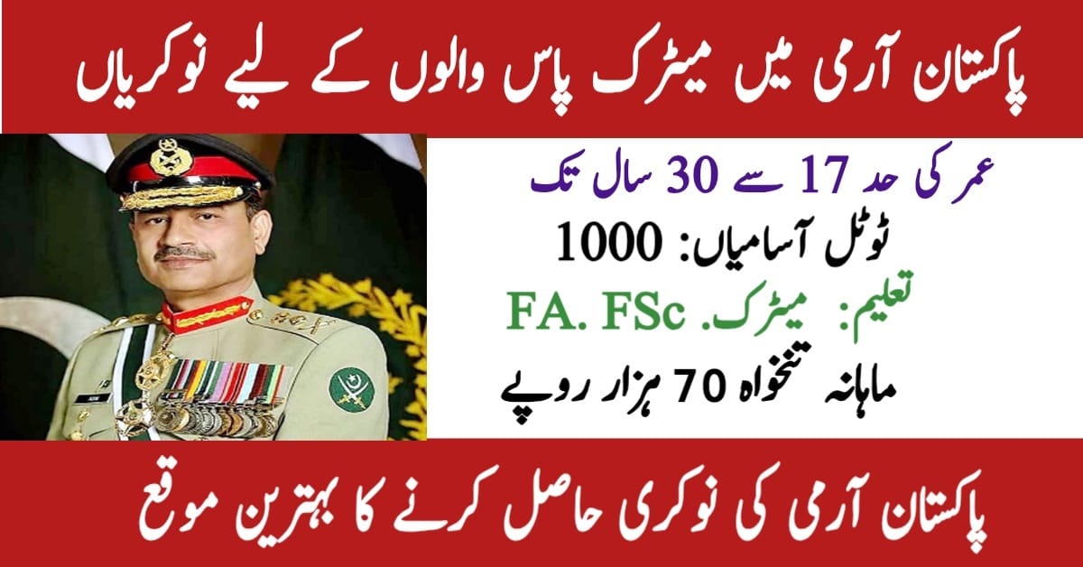 Pak Army PMA Long Course 156 Jobs