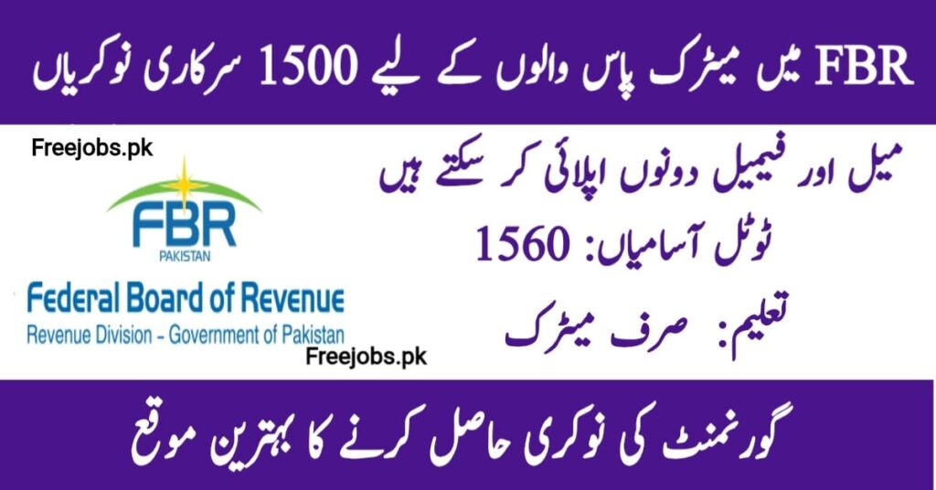 FBR Pakistan Jobs
