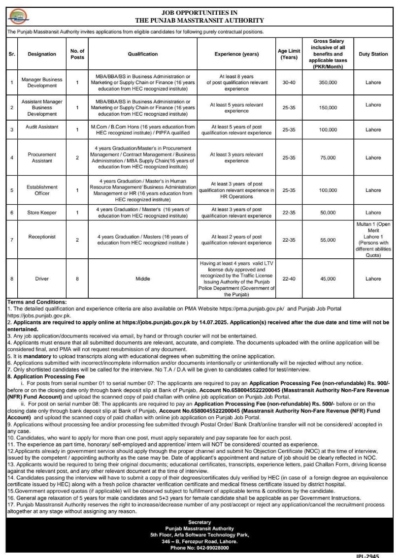 Metro Bus Vacancies