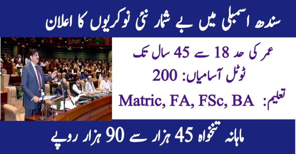 Provincial Assembly Sindh Jobs 2025