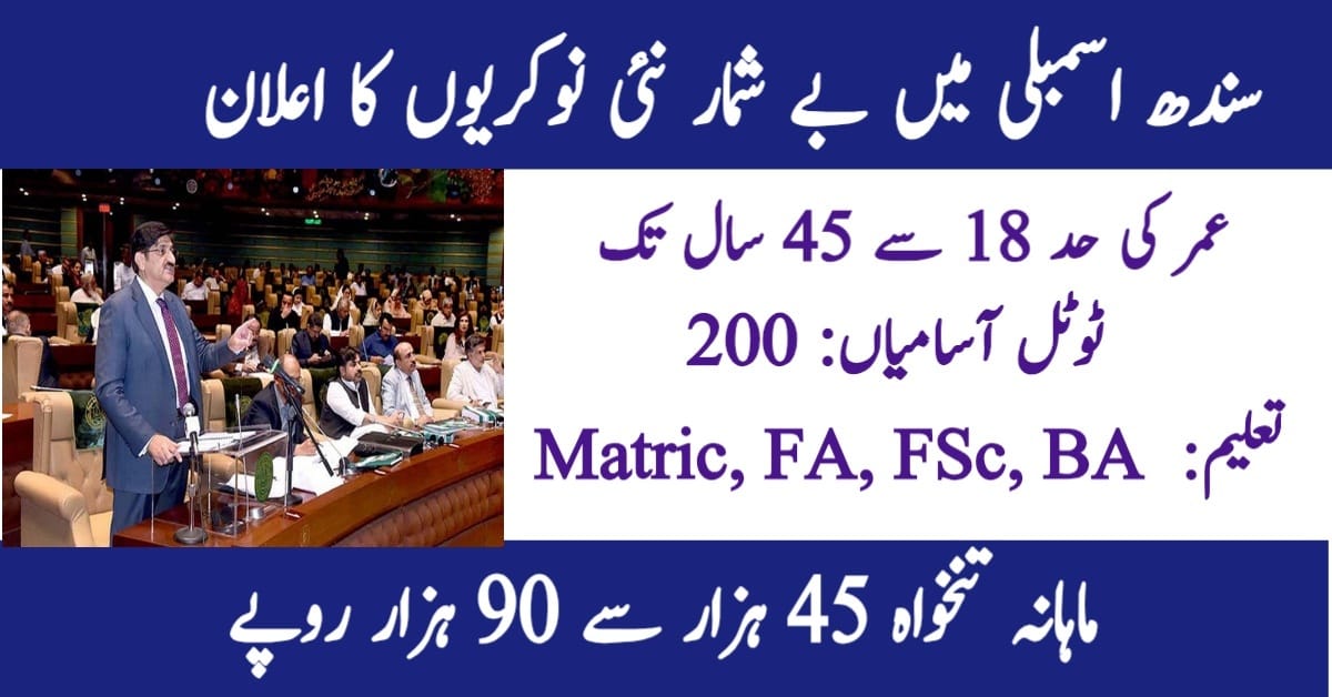 Provincial Assembly Sindh Jobs 2025