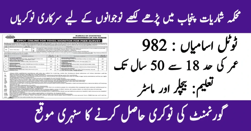 Tehsil Monitor Jobs 2025