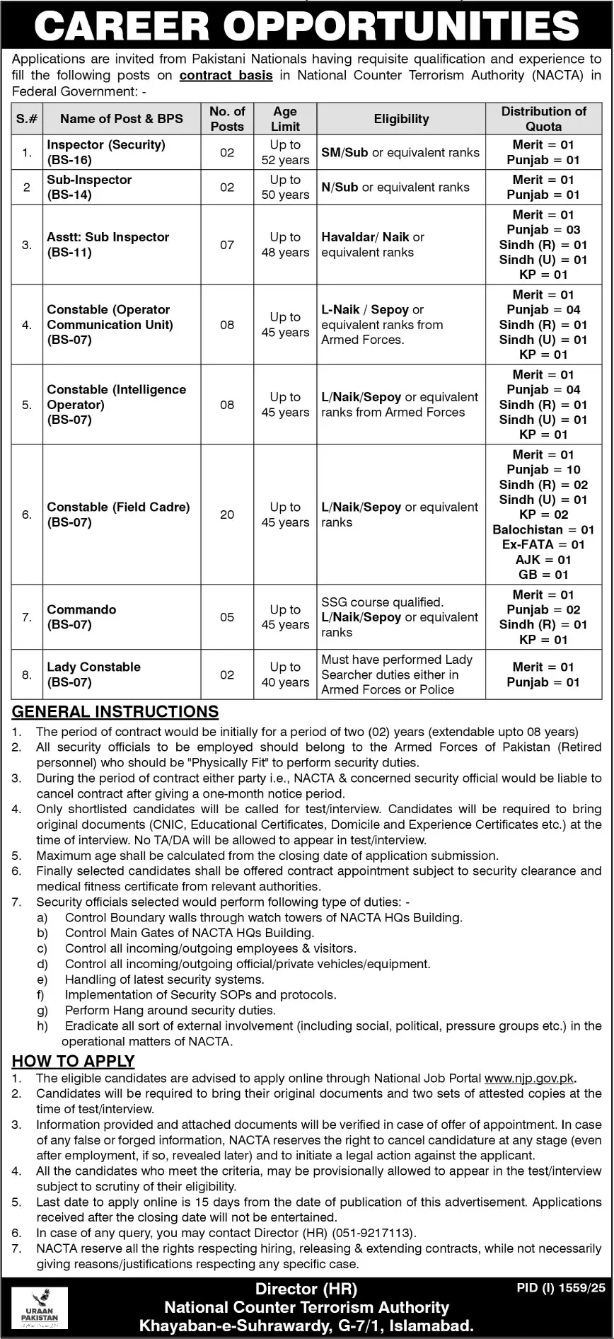 NACTA Jobs 2025