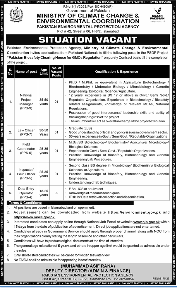 Ministry of Climate Change Jobs