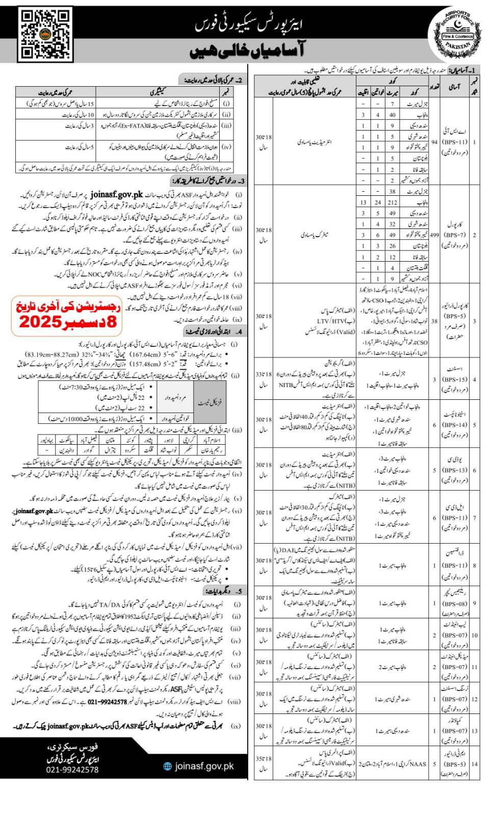 ASF Jobs 2025 Advertisement