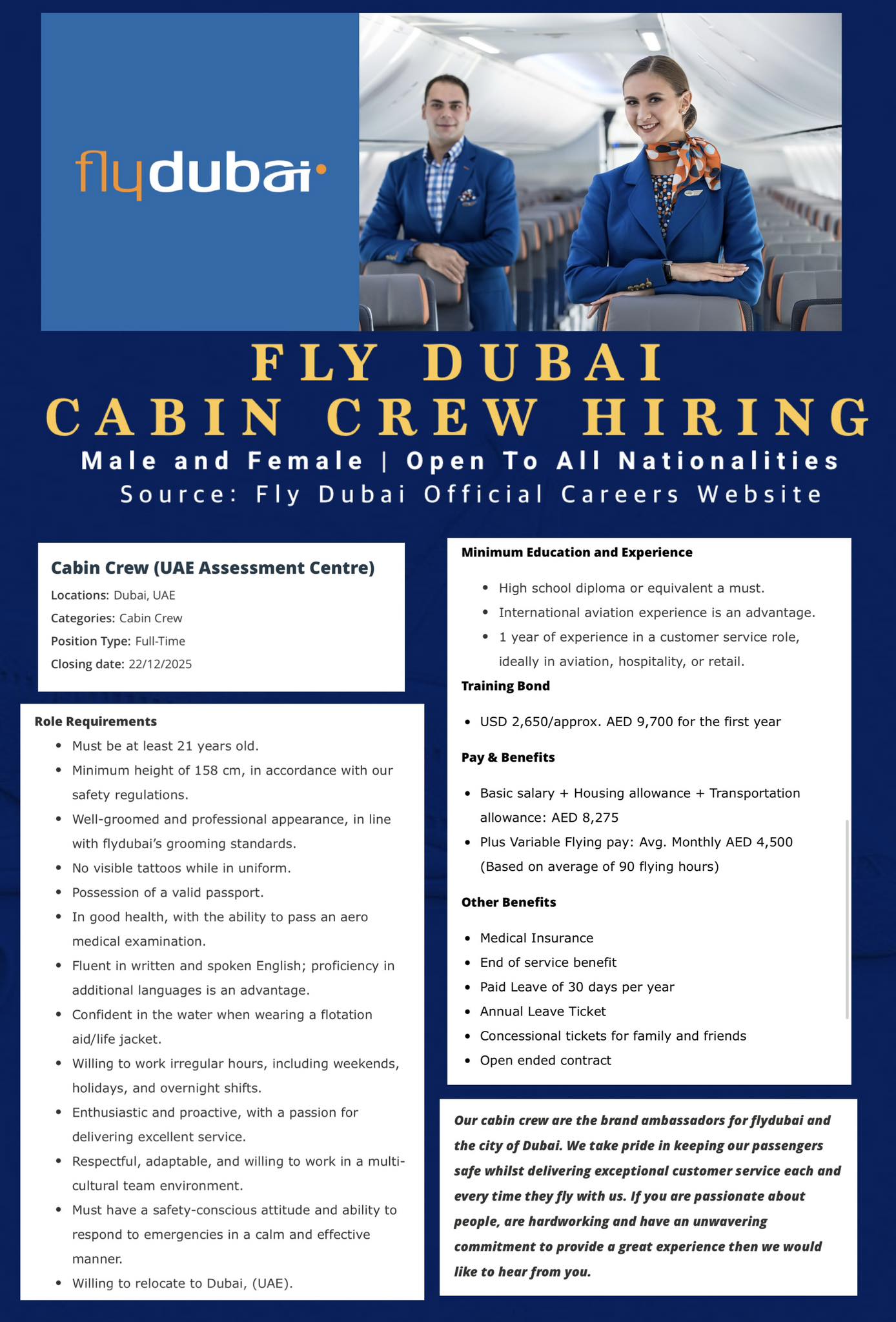 Flydubai Cabin Crew Hiring 
