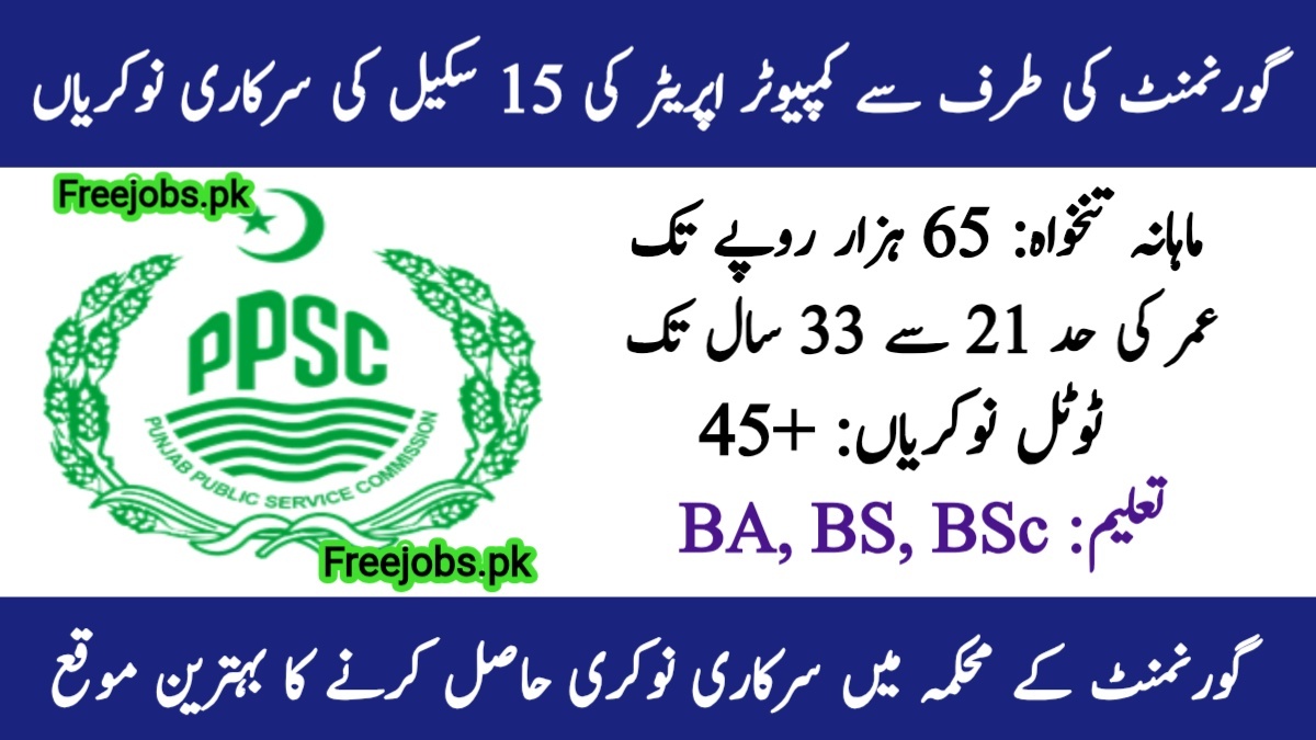 PPSC Jobs 2025 for Computer Operator