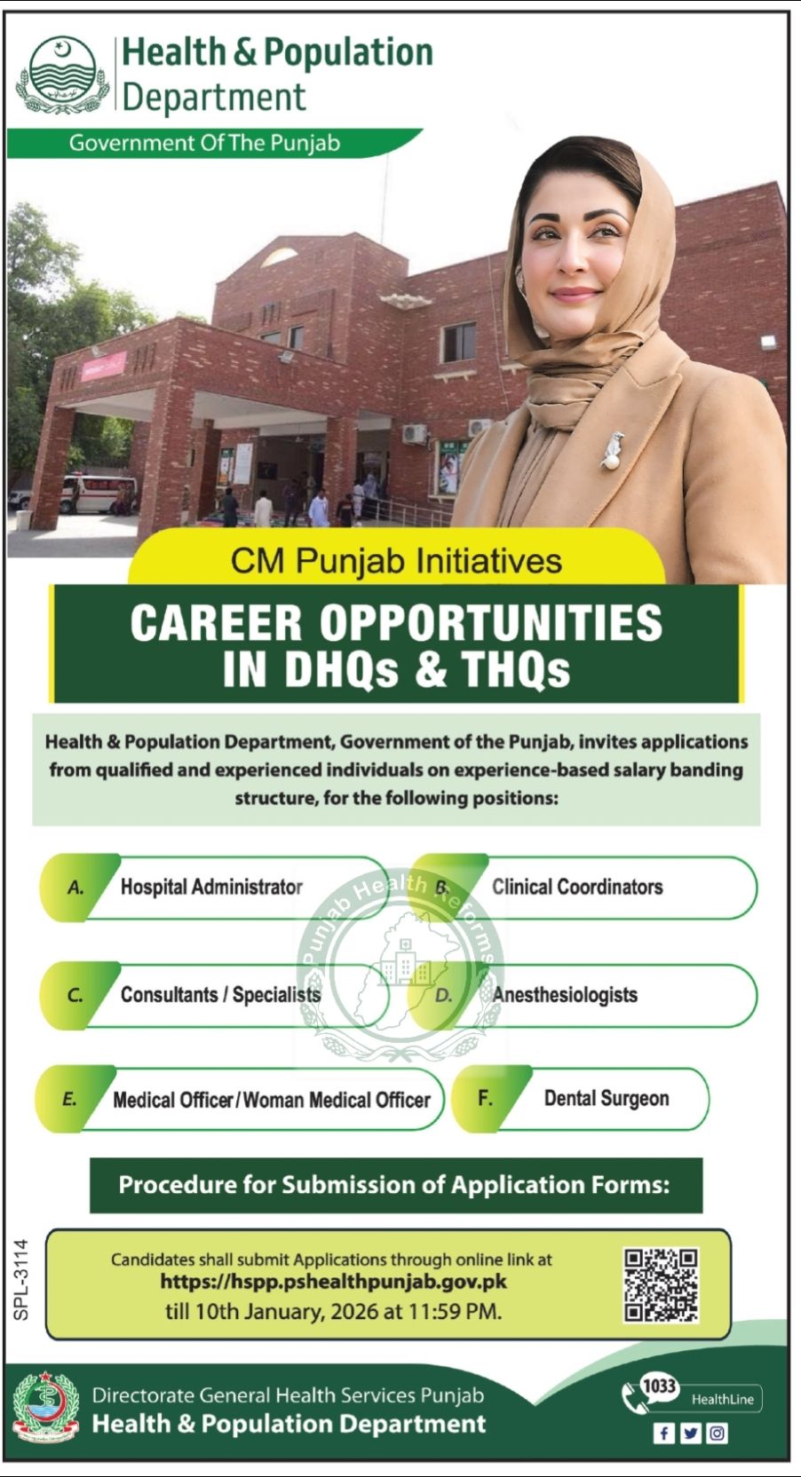 Punjab Health Department Announces Jobs in DHQs and THQs Under CM Initiatives
