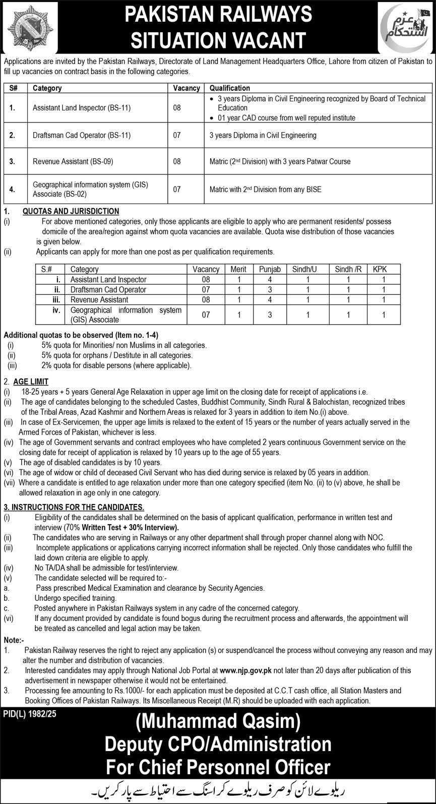 Pakistan Railways Situation Vacant 2026 – Apply Online for BS-02 to BS-11 Posts