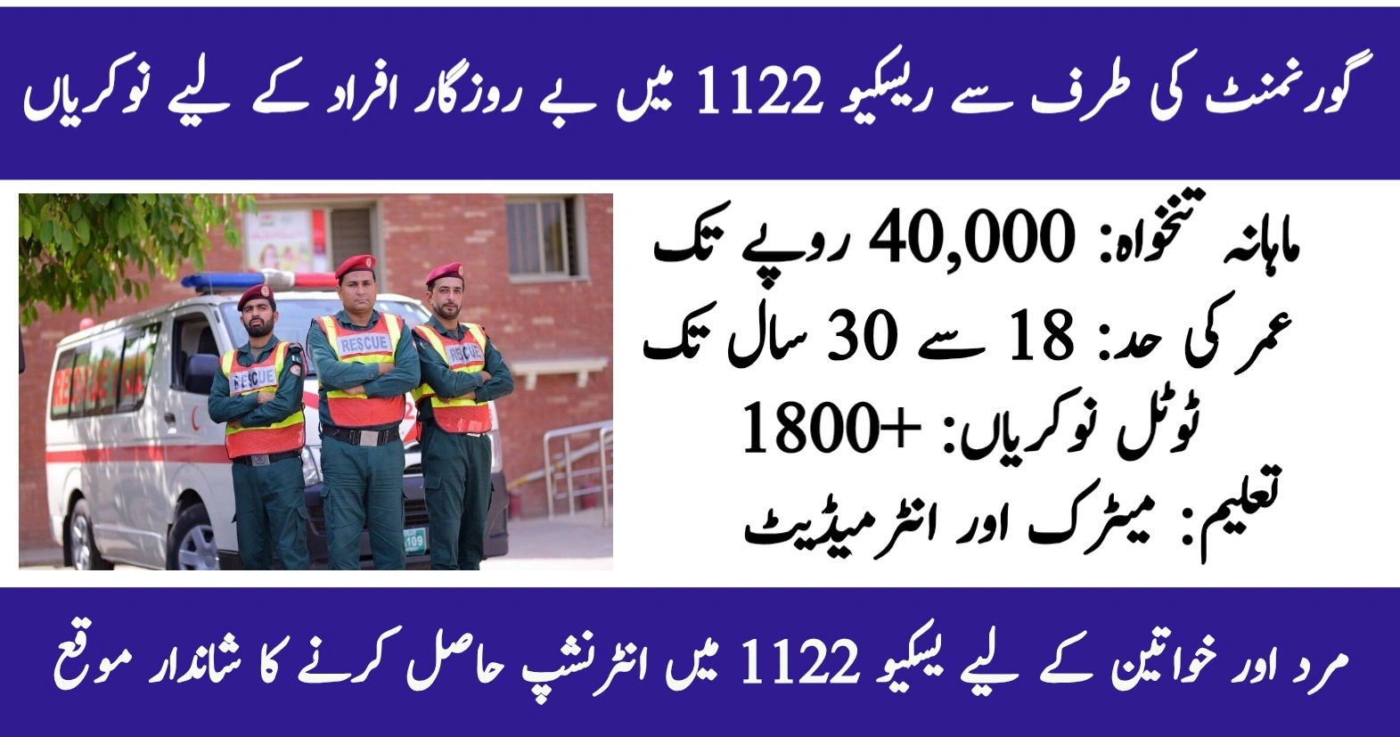 Rescue 1122 Jobs 2026