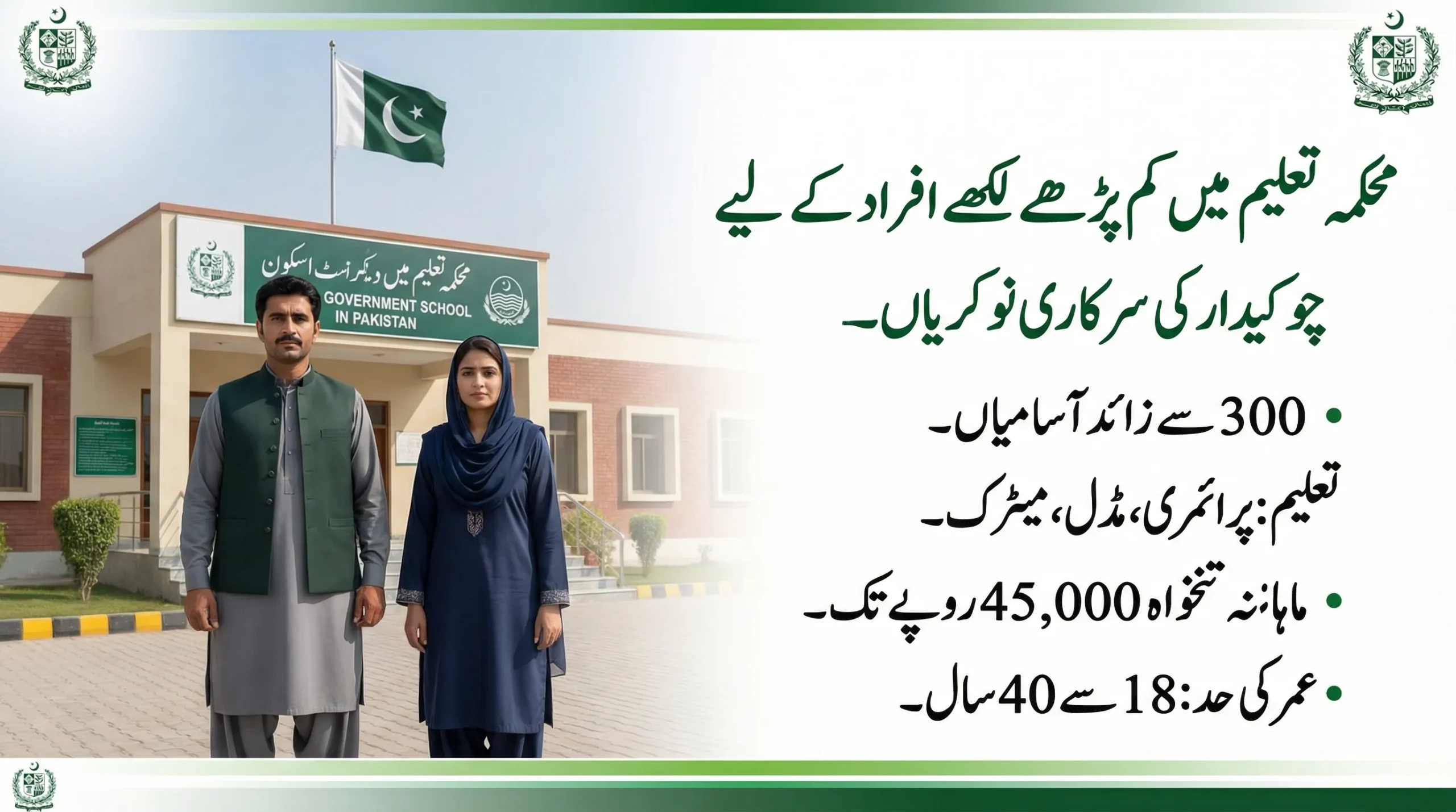 Class IV (BPS-03) Chowkidar Jobs 2026 in Education Department