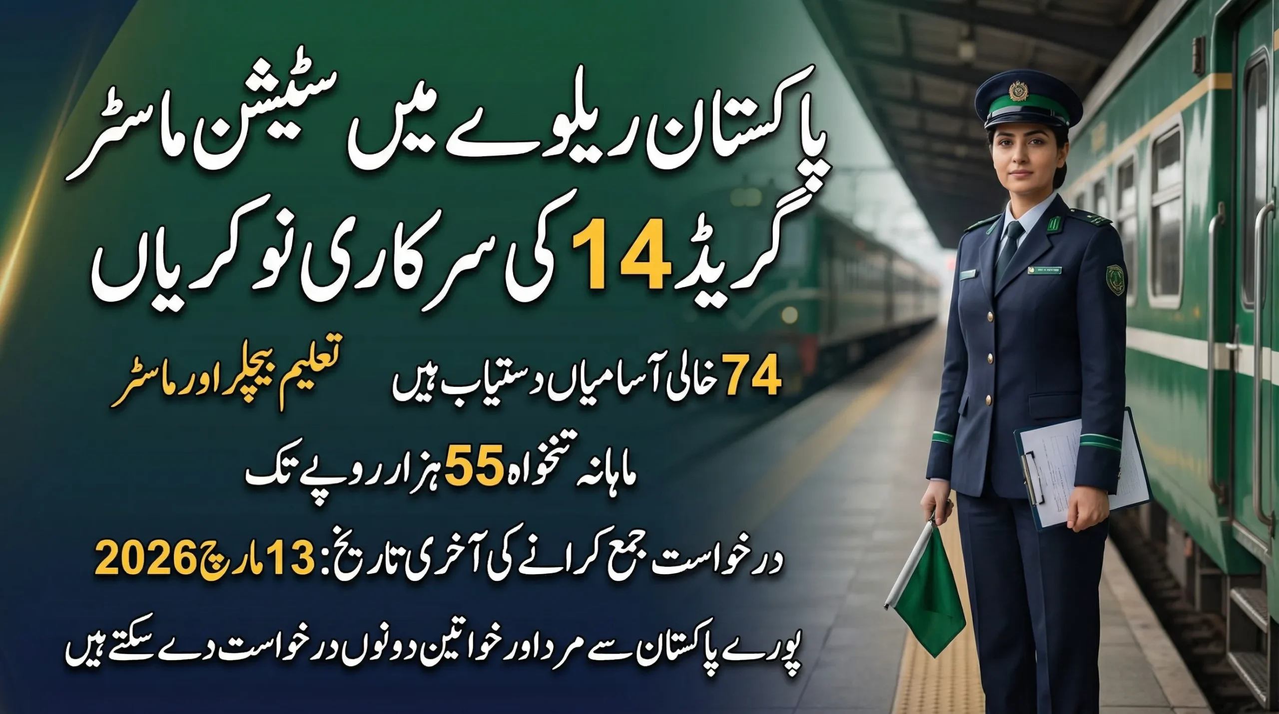 Pakistan Railways Station Master (Guard Gr-I BPS-14) Jobs 2026