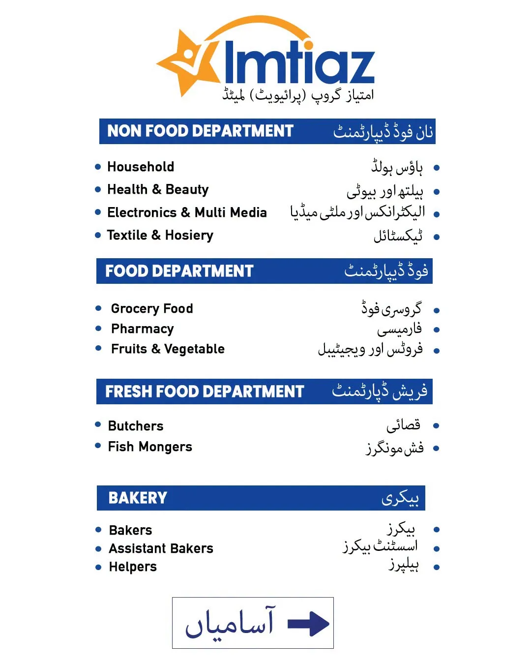 imtiaz shopping mall jobs 2026