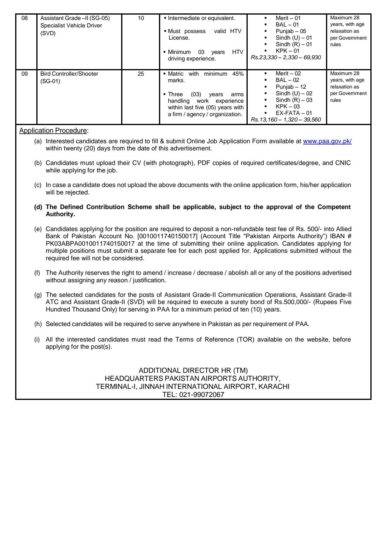 Pakistan Airports Authority Jobs 2026 advertisement