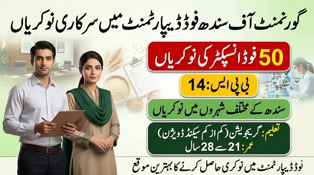 Government of Sindh Food Department Jobs 2026 – 50 Food Inspector Vacancies Announced