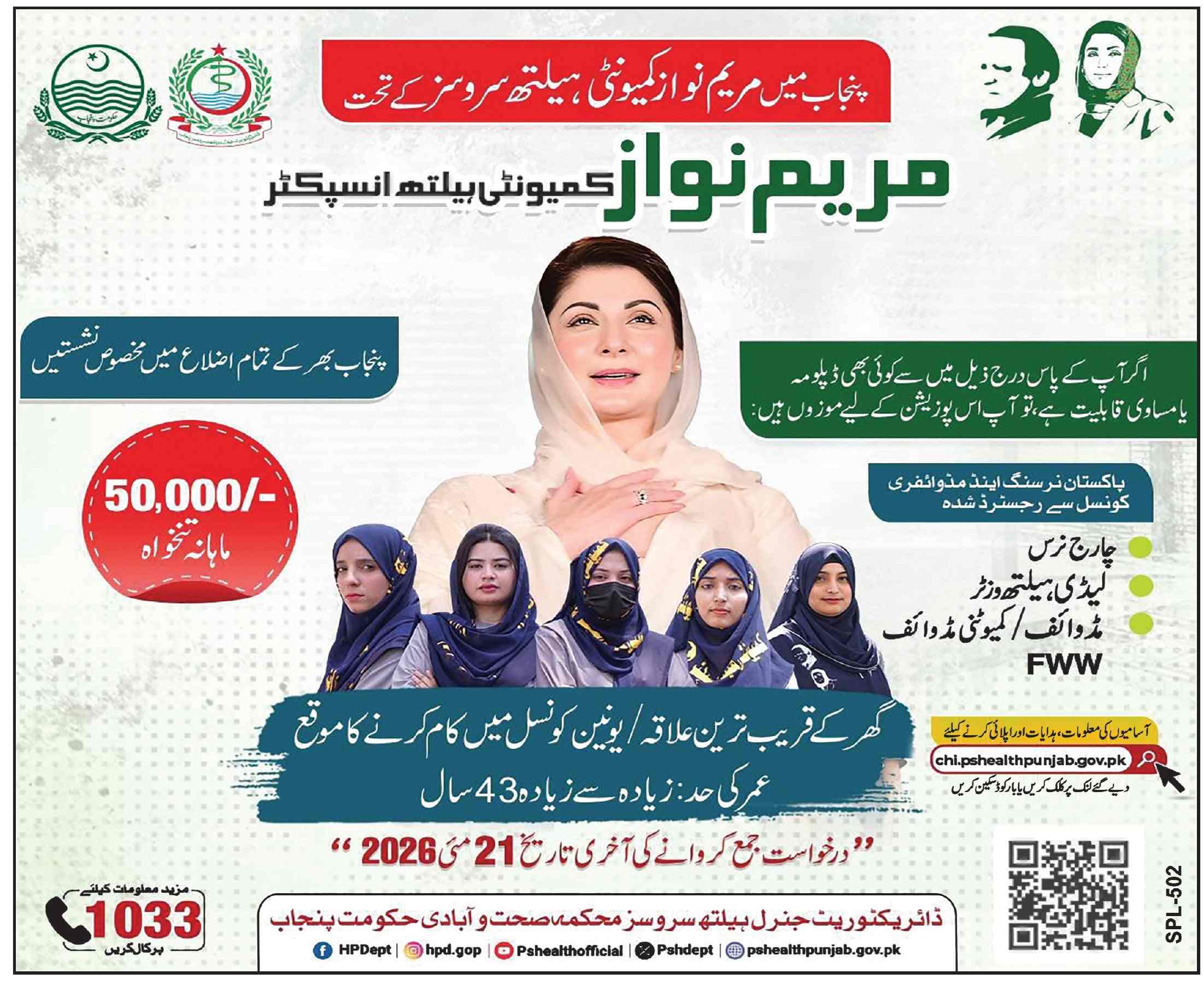 maryam nawaz community health inspector jobs 2026 in punjab