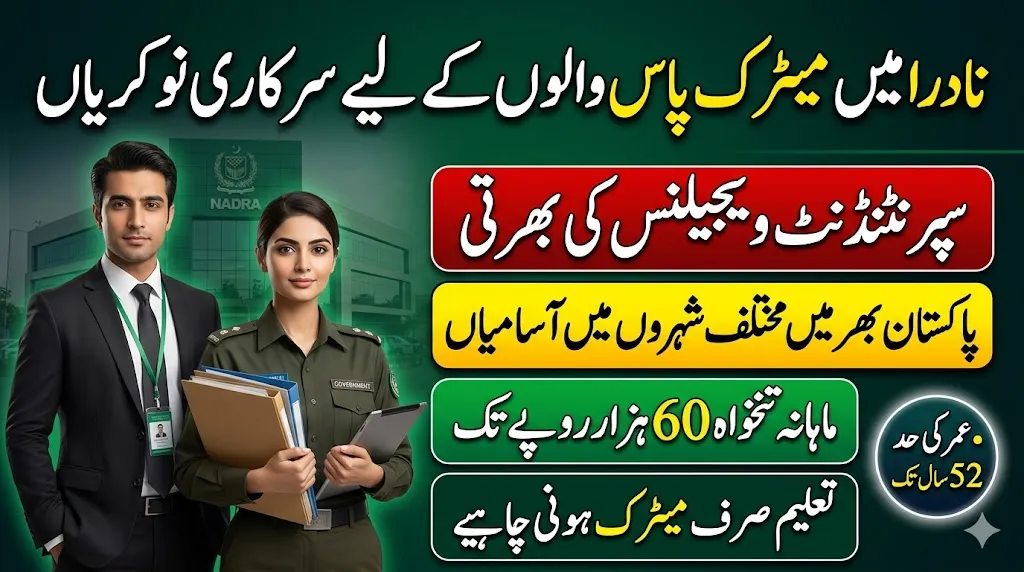 NADRA Jobs 2026 for Superintendent Vigilance