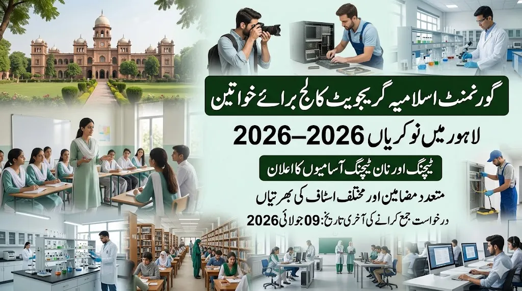 government islamia graduate college for women lahore jobs