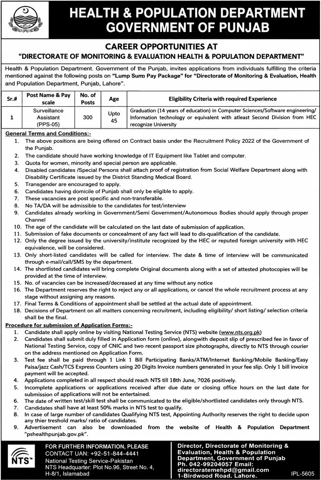 health & population department punjab jobs 2026 advertisement